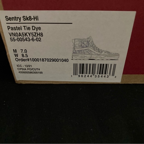 VANS SK8-HI SENTRY WOMENS Size 8.5 Lugged High Top boot Tie dye Blue Platform - Picture 12 of 15